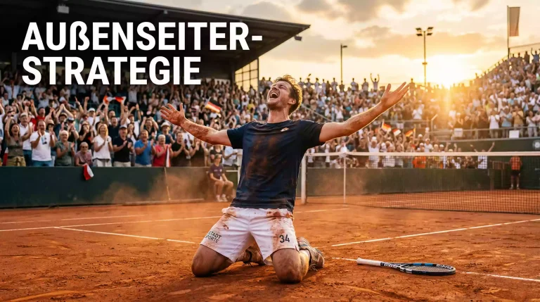 Tennisspieler überrascht mit emotionalem Jubel nach einem Upset-Sieg