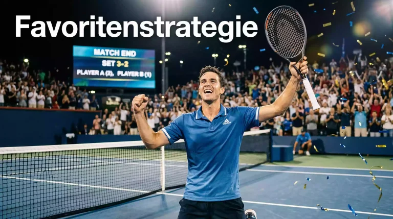 Tennisspieler Nummer eins feiert Sieg mit Trophäe auf dem Platz