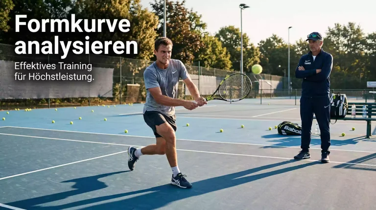Tennisspieler beim intensiven Training auf dem Court als Zeichen guter Form