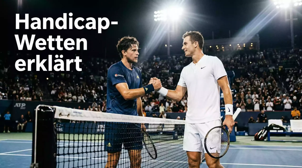 Zwei Tennisspieler am Netz beim Händedruck nach einem engen Match